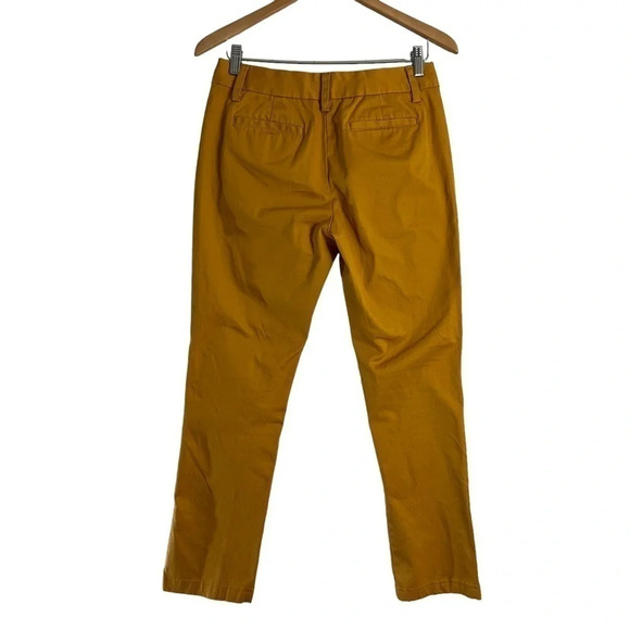 Lands End Womens Mustard Yellow Pants Size 4P Mid Rise Straight Leg Career Work - Picture 2 of 7